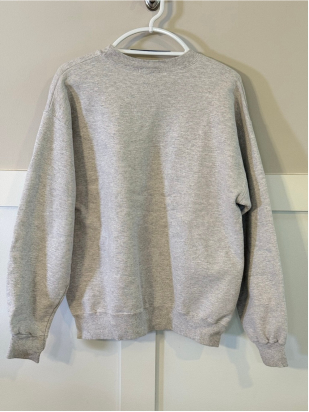 THE BAR Varsity Crewneck Sweatshirt Gray Pink Oversized Medium - Picture 6 of 7